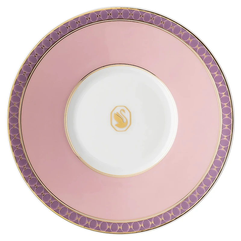 Signum espresso cup with saucer, Porcelain, Pink by SWAROVSKI