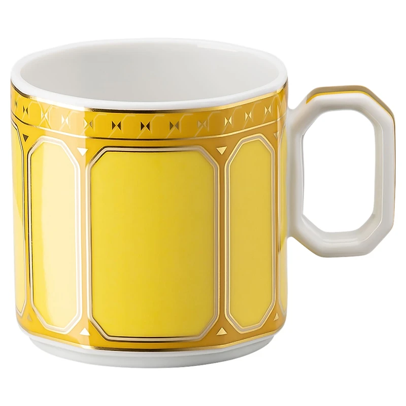 Signum espresso cup with saucer, Porcelain, Yellow by SWAROVSKI