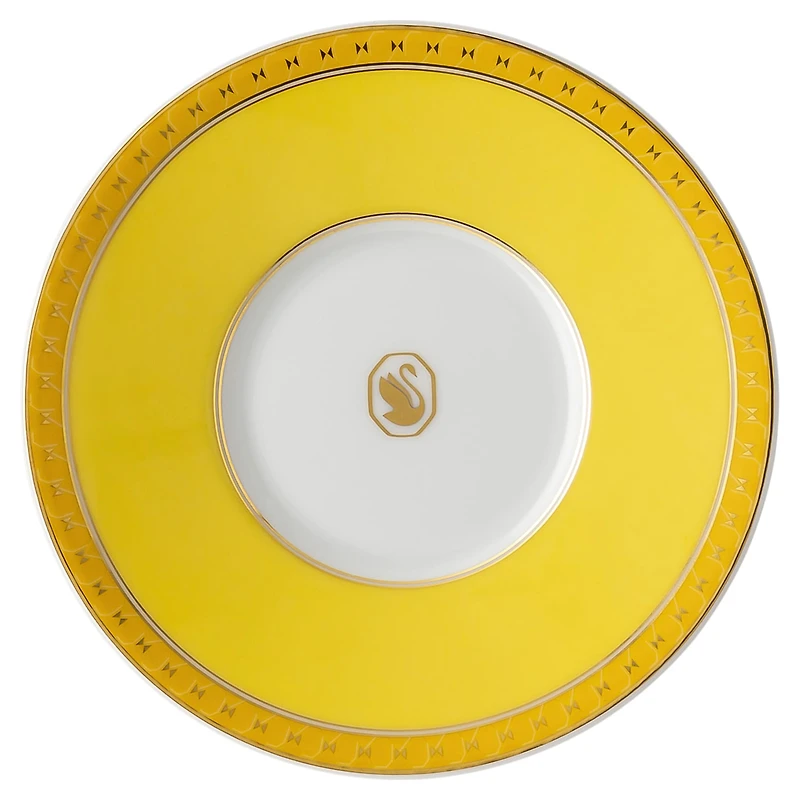 Signum espresso cup with saucer, Porcelain, Yellow by SWAROVSKI