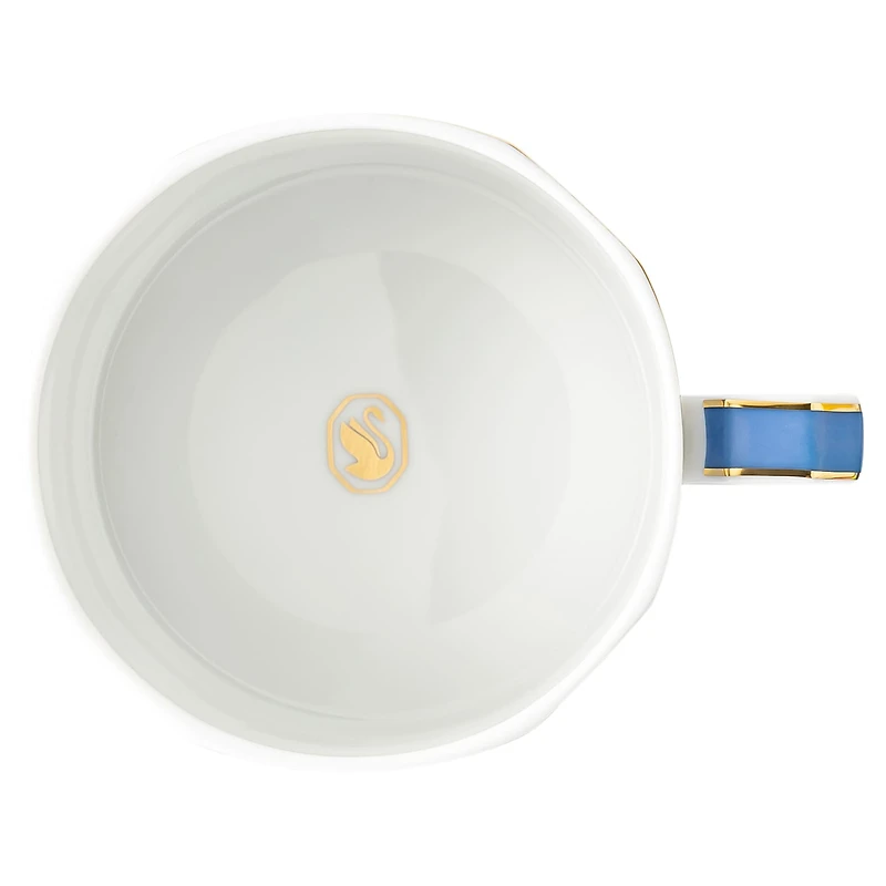 Signum teacup with saucer, Porcelain, Blue by SWAROVSKI