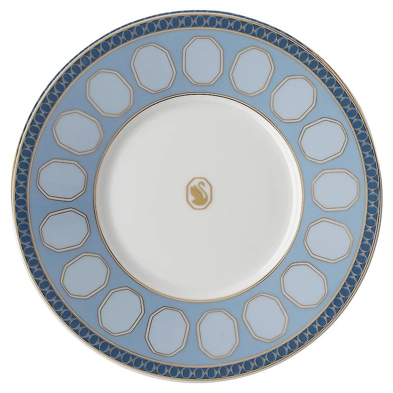 Signum teacup with saucer, Porcelain, Blue by SWAROVSKI