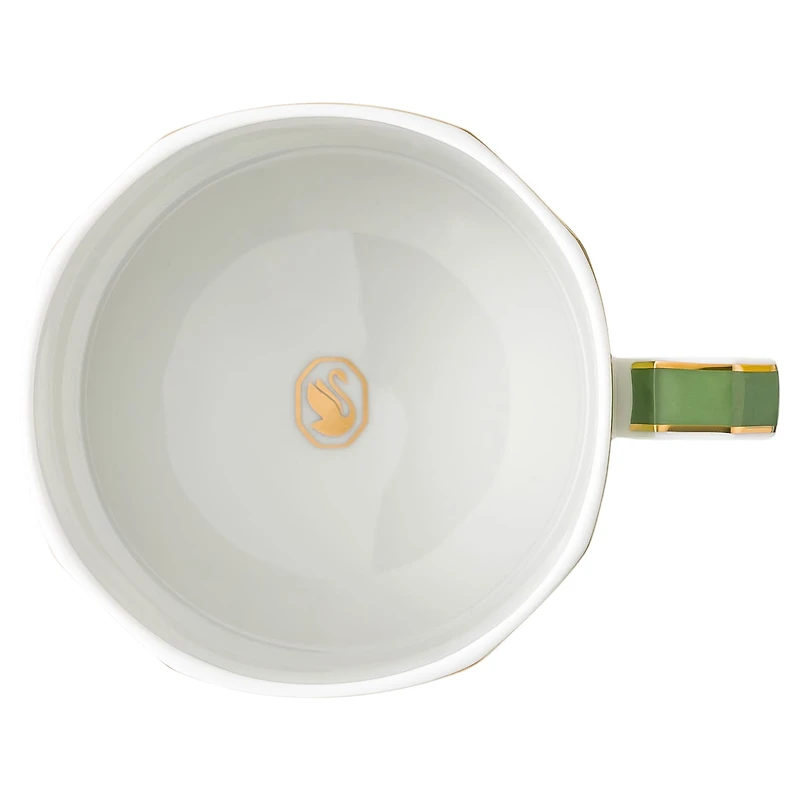 Signum teacup with saucer, Porcelain, Green by SWAROVSKI