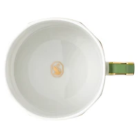 Signum teacup with saucer, Porcelain, Green by SWAROVSKI