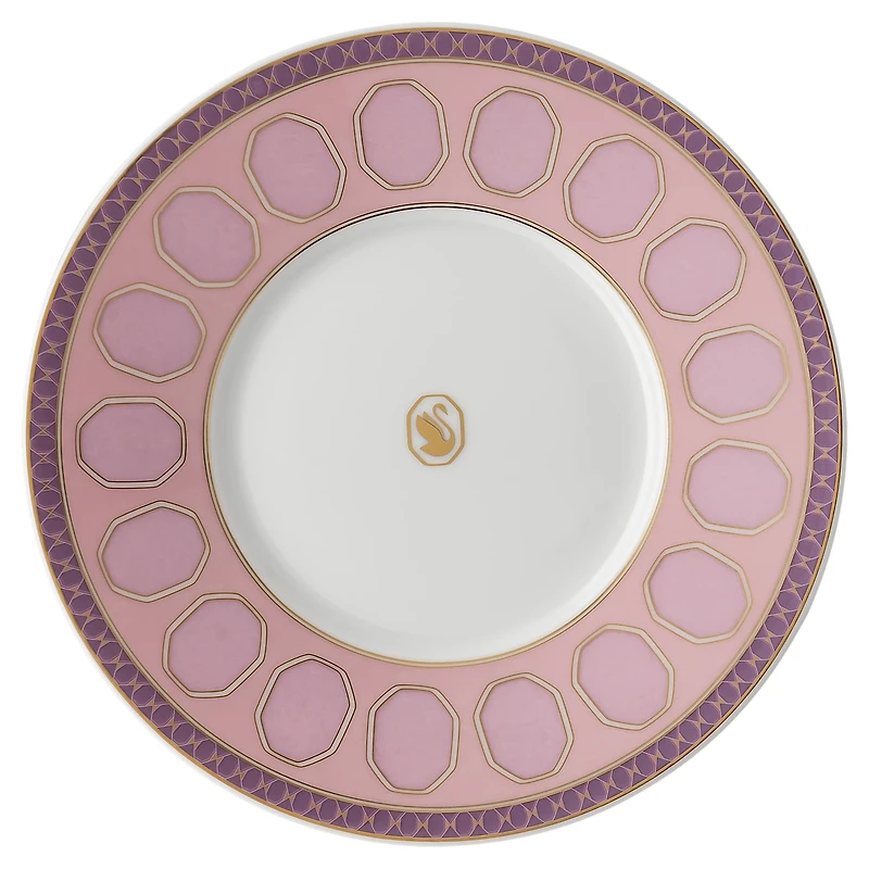 Signum teacup with saucer, Porcelain, Pink by SWAROVSKI