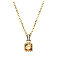 Chroma pendant, Square cut, Yellow, Gold-tone plated