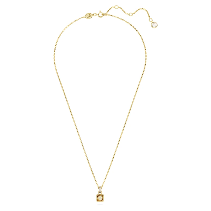 Chroma pendant, Square cut, Yellow, Gold-tone plated