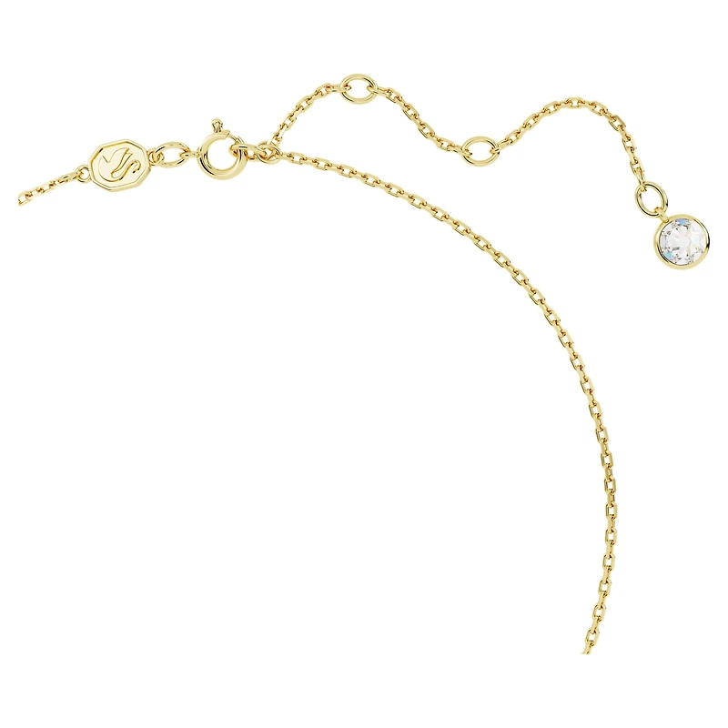 Chroma pendant, Square cut, Yellow, Gold-tone plated