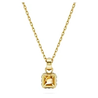 Chroma pendant, Square cut, Yellow, Gold-tone plated
