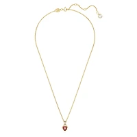 Chroma pendant, Heart, Red, 18K gold finish