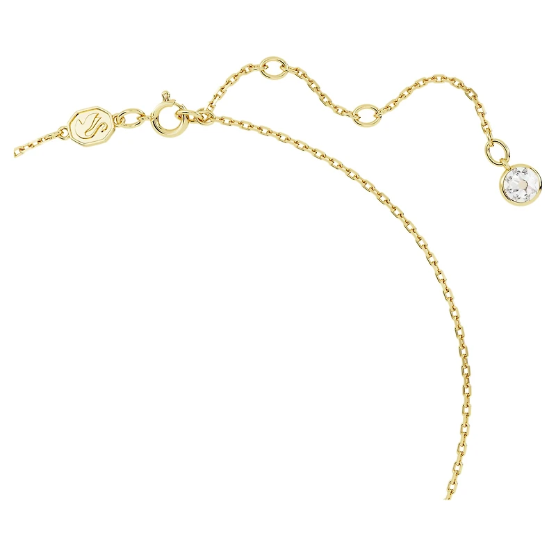 Chroma pendant, Heart, Red, 18K gold finish