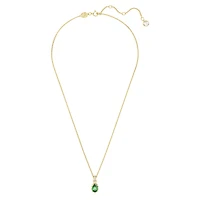 Chroma pendant, Pear cut, Green, Gold-tone plated by SWAROVSKI