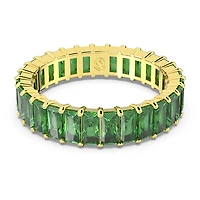 Matrix ring, Baguette cut, Green, 18K gold finish