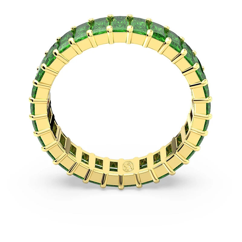Matrix ring, Baguette cut, Green, 18K gold finish
