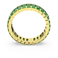 Matrix ring, Baguette cut, Green, 18K gold finish