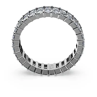 Matrix ring, Baguette cut, Grey, Ruthenium plated by SWAROVSKI