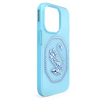 Smartphone case, Swan, iPhone® 14 Pro, Blue by SWAROVSKI