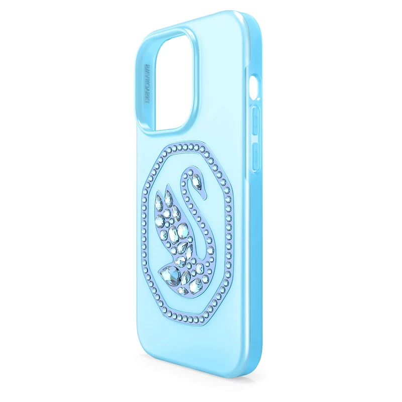 Smartphone case, Swan, iPhone® 14 Pro, Blue by SWAROVSKI