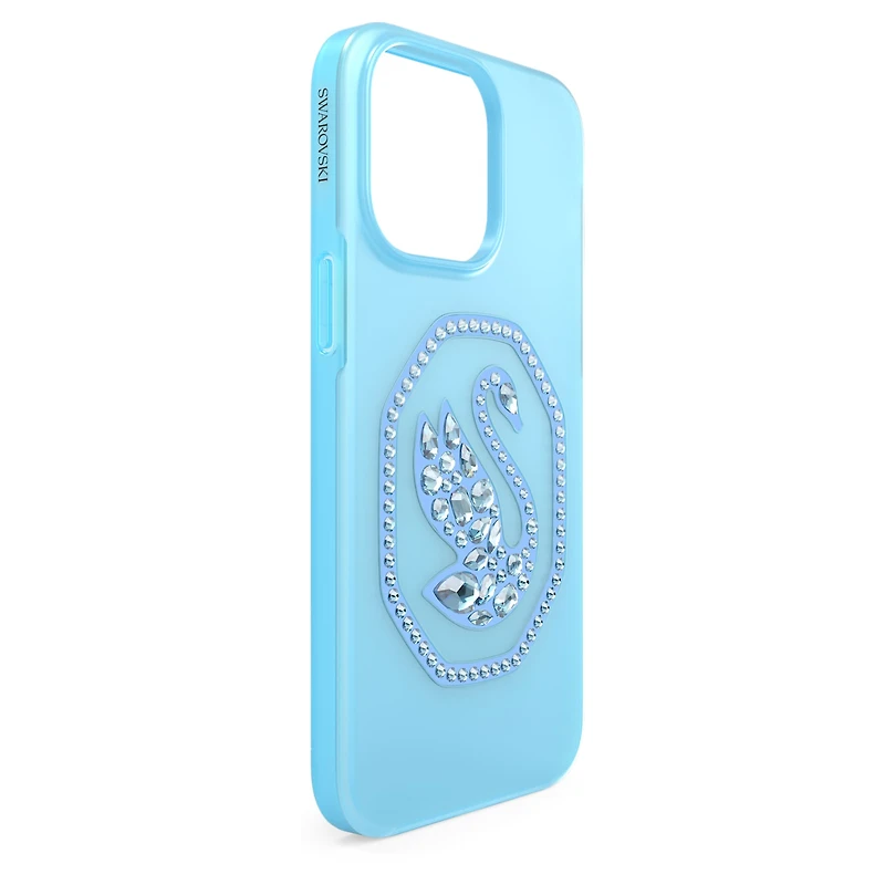 Smartphone case, Swan, iPhone® 14 Pro Max, Blue by SWAROVSKI