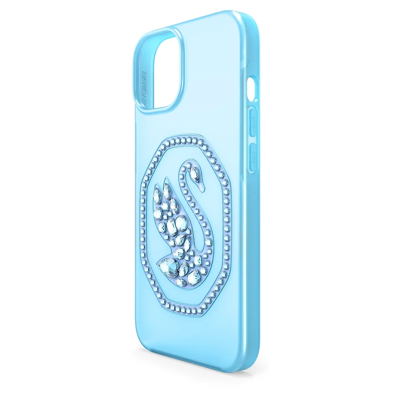 Smartphone case, Swan, iPhone® 14, Blue by SWAROVSKI