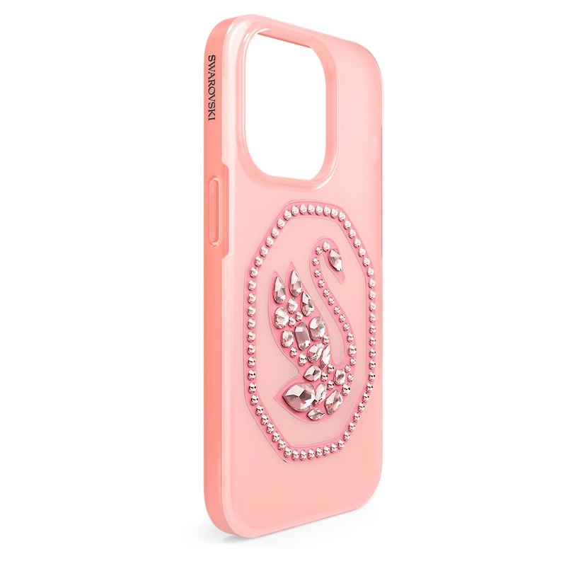 Smartphone case, Swan, iPhone® 14 Pro, Pale pink by SWAROVSKI