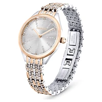 Attract watch, Swiss Made, Pavé, Crystal bracelet, Rose gold tone, Mixed metal finish by SWAROVSKI