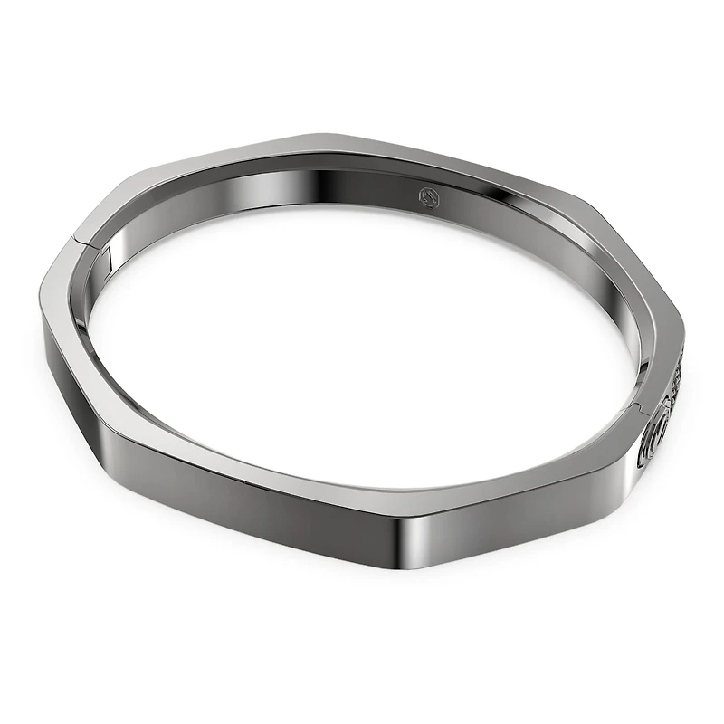 Dextera bangle, Octagon shape, Black, Ruthenium plated by SWAROVSKI