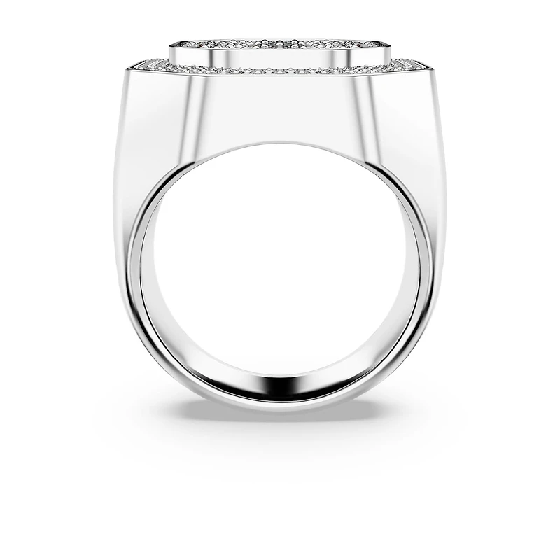 Dextera cocktail ring, Octagon shape, White, Rhodium plated by SWAROVSKI