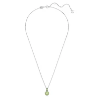 Birthstone pendant, Square cut, August, Green, Rhodium plated by SWAROVSKI