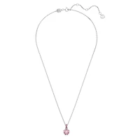Birthstone pendant, Square cut, October, Pink, Rhodium plated by SWAROVSKI