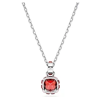 Birthstone pendant, Square cut, July, Red, Rhodium plated by SWAROVSKI