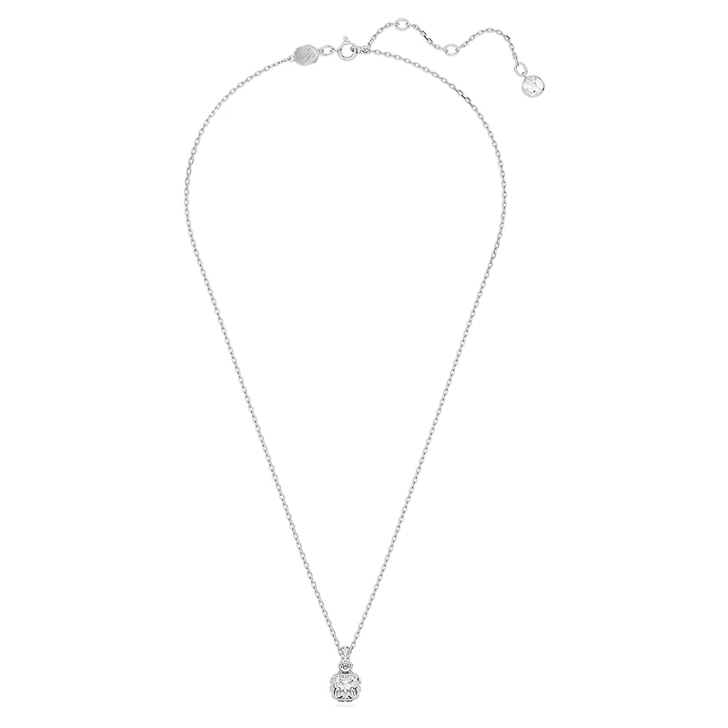 Birthstone pendant, Square cut, June, Pink, Rhodium plated by SWAROVSKI