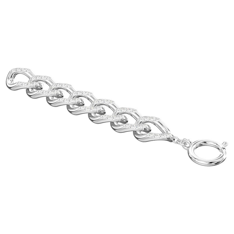 Dextera extender, White, Rhodium plated by SWAROVSKI