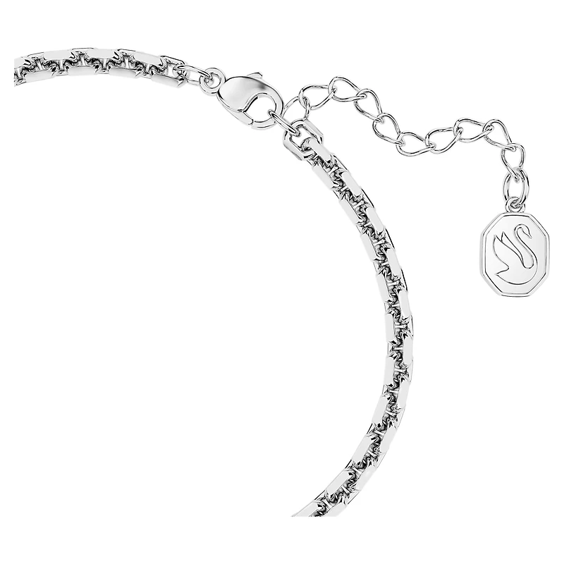 Volta bracelet, Heart, White, Rhodium plated by SWAROVSKI