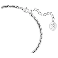 Volta bracelet, Heart, White, Rhodium plated by SWAROVSKI