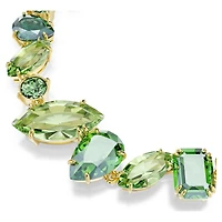 Gema bracelet, Mixed cuts, Green, 18K gold finish