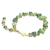 Gema bracelet, Mixed cuts, Green, Gold-tone plated by SWAROVSKI