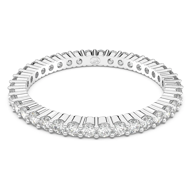 Matrix Vittore ring, Round cut, White, Silver-tone finish by SWAROVSKI