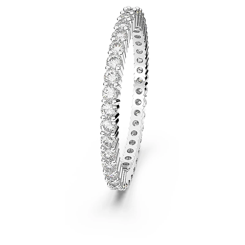 Matrix Vittore ring, Round cut, White, Silver-tone finish by SWAROVSKI