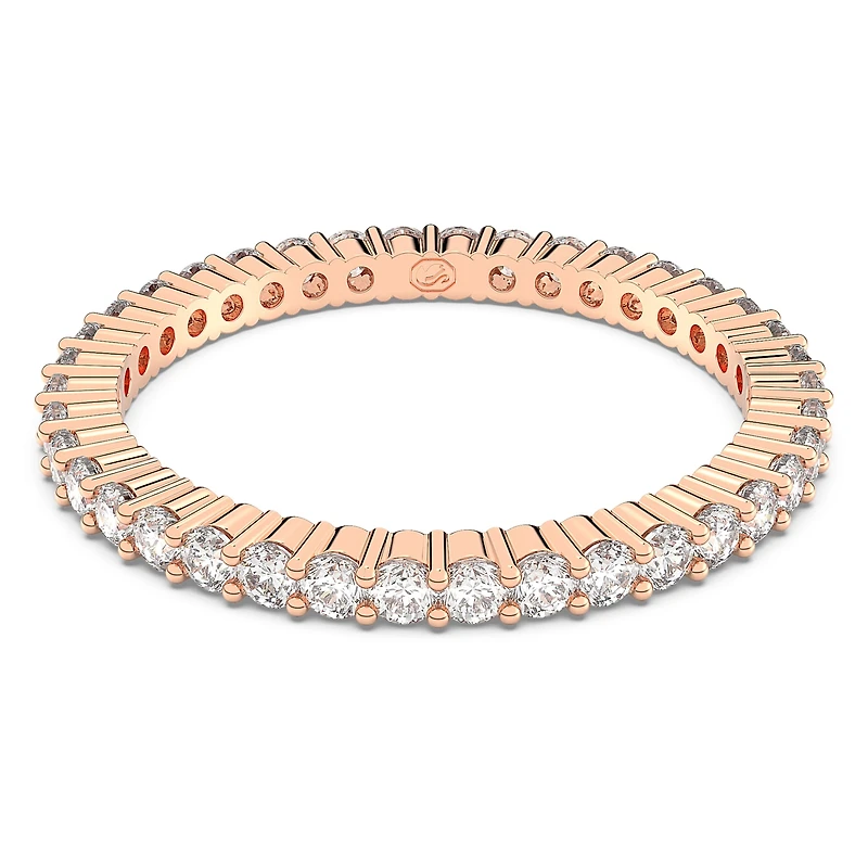 Matrix Vittore ring, Round cut, White, 18K rose gold finish