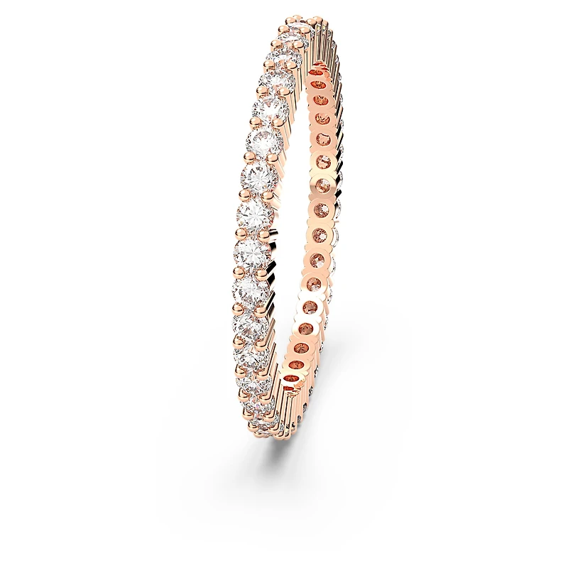 Matrix Vittore ring, Round cut, White, 18K rose gold finish