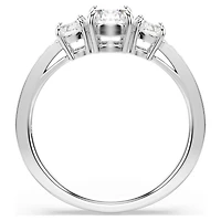 Stilla Attract ring, Round cut, White, Silver-tone finish by SWAROVSKI