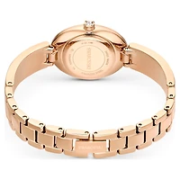 Crystal Rock oval watch, Swiss Made, Crystal bracelet, Blue, Rose gold-tone finish by SWAROVSKI