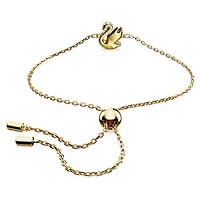 Swan bracelet, Swan, Small, Red, Gold-tone plated