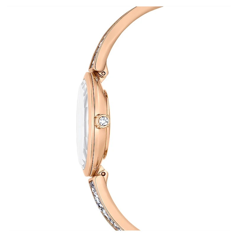 Crystal Rock oval watch, Swiss Made, Crystal bracelet, Rose gold tone, Rose gold-tone finish by SWAROVSKI