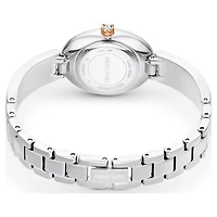 Crystal Rock oval watch, Swiss Made, Crystal bracelet, White, Stainless steel by SWAROVSKI