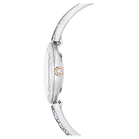 Crystal Rock oval watch, Swiss Made, Crystal bracelet, White, Stainless steel by SWAROVSKI