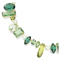 Gema necklace, Mixed cuts, Green, 18K gold finish