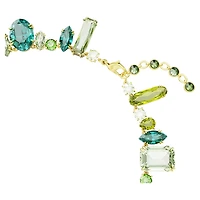 Gema necklace, Mixed cuts, Green, Gold-tone plated by SWAROVSKI