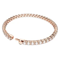 Matrix Tennis bracelet, Round cut, White, 18K rose gold finish