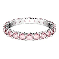 Matrix ring, Round cut, Pink, Rhodium plated by SWAROVSKI